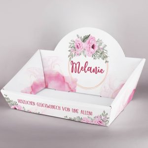 Präsentkorb mit floralem Motiv - perfekt für Geschenksets