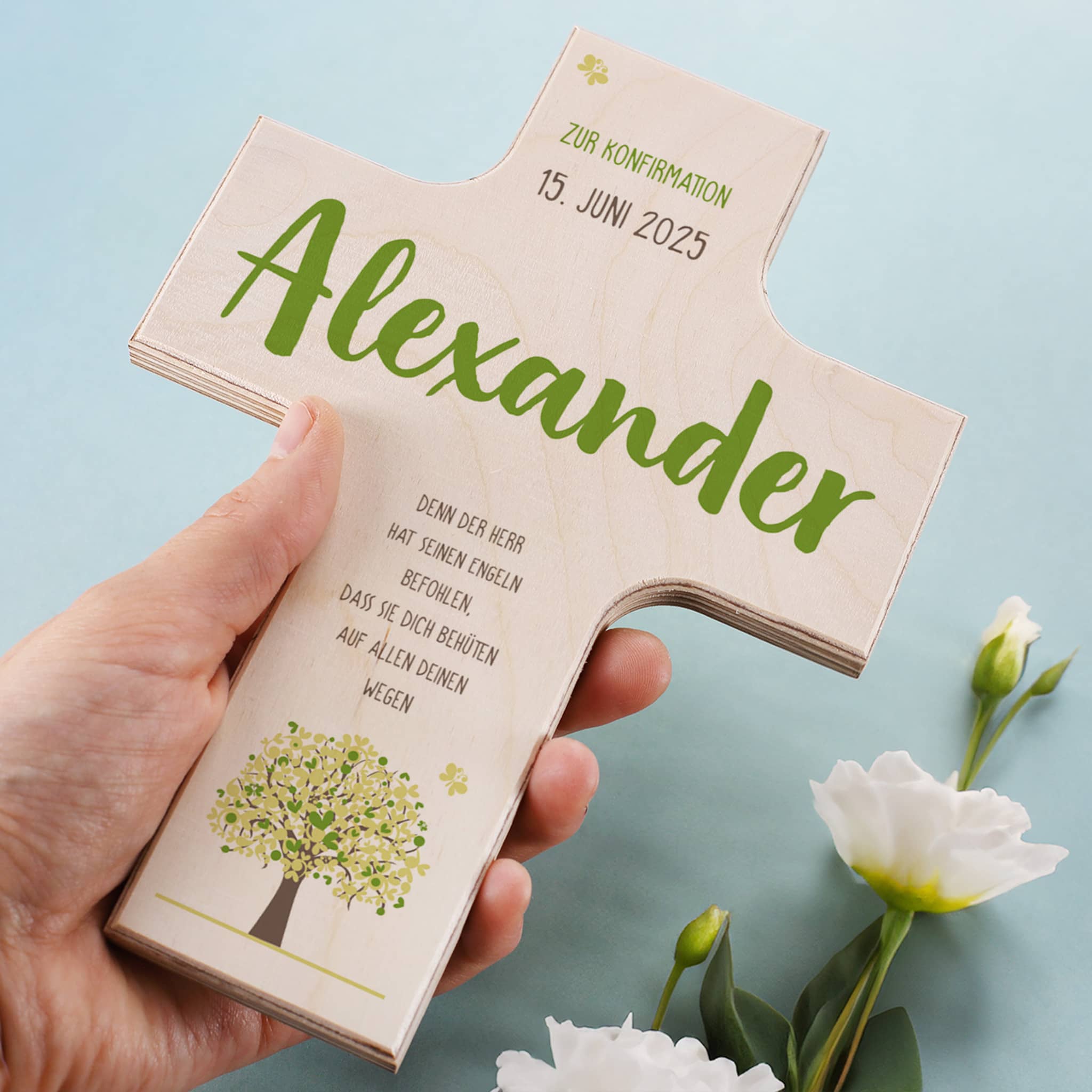 Holzkreuze - Lebensbaum in drei verschiedenen Farben – Bild 9