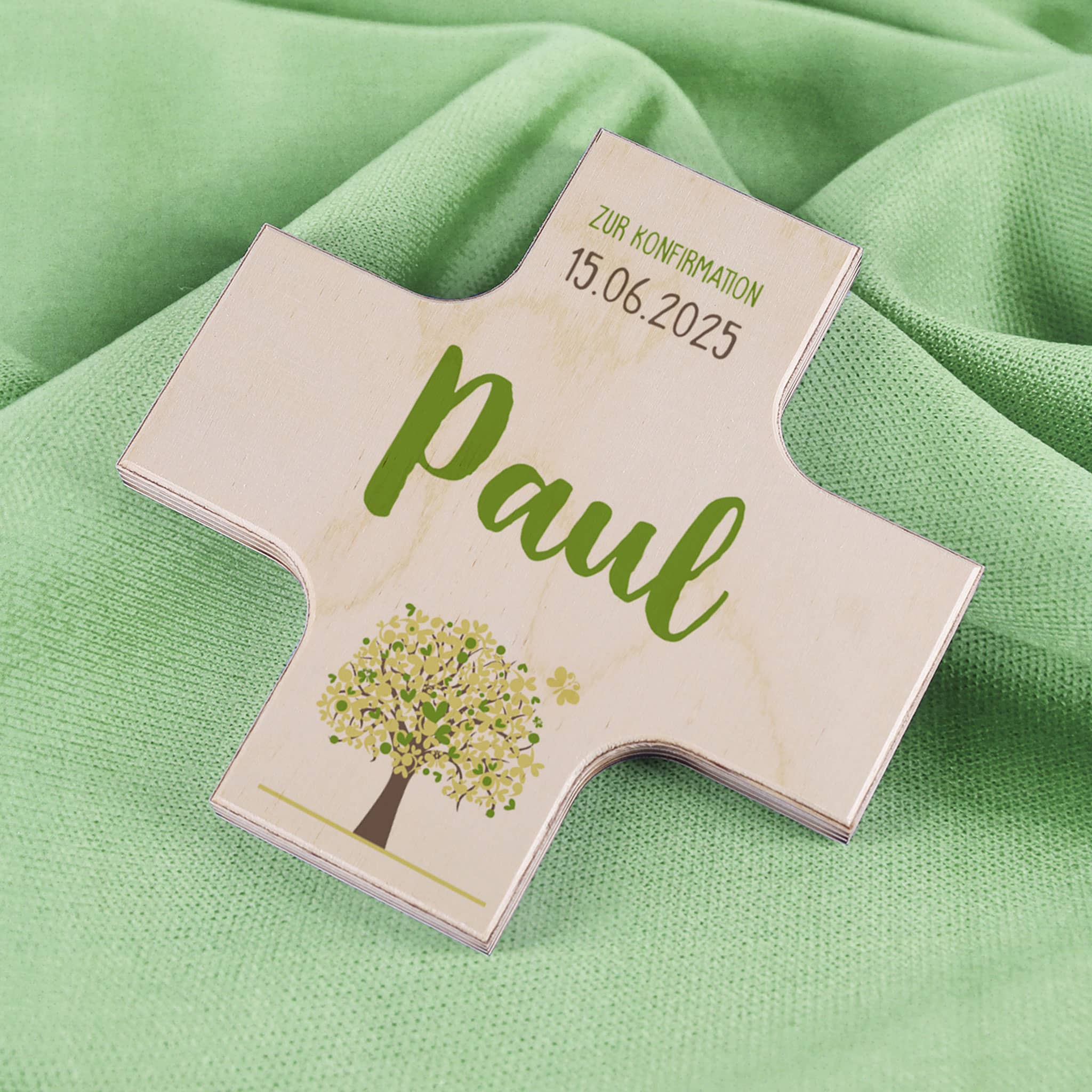 Holzkreuze - Lebensbaum in drei verschiedenen Farben – Bild 3