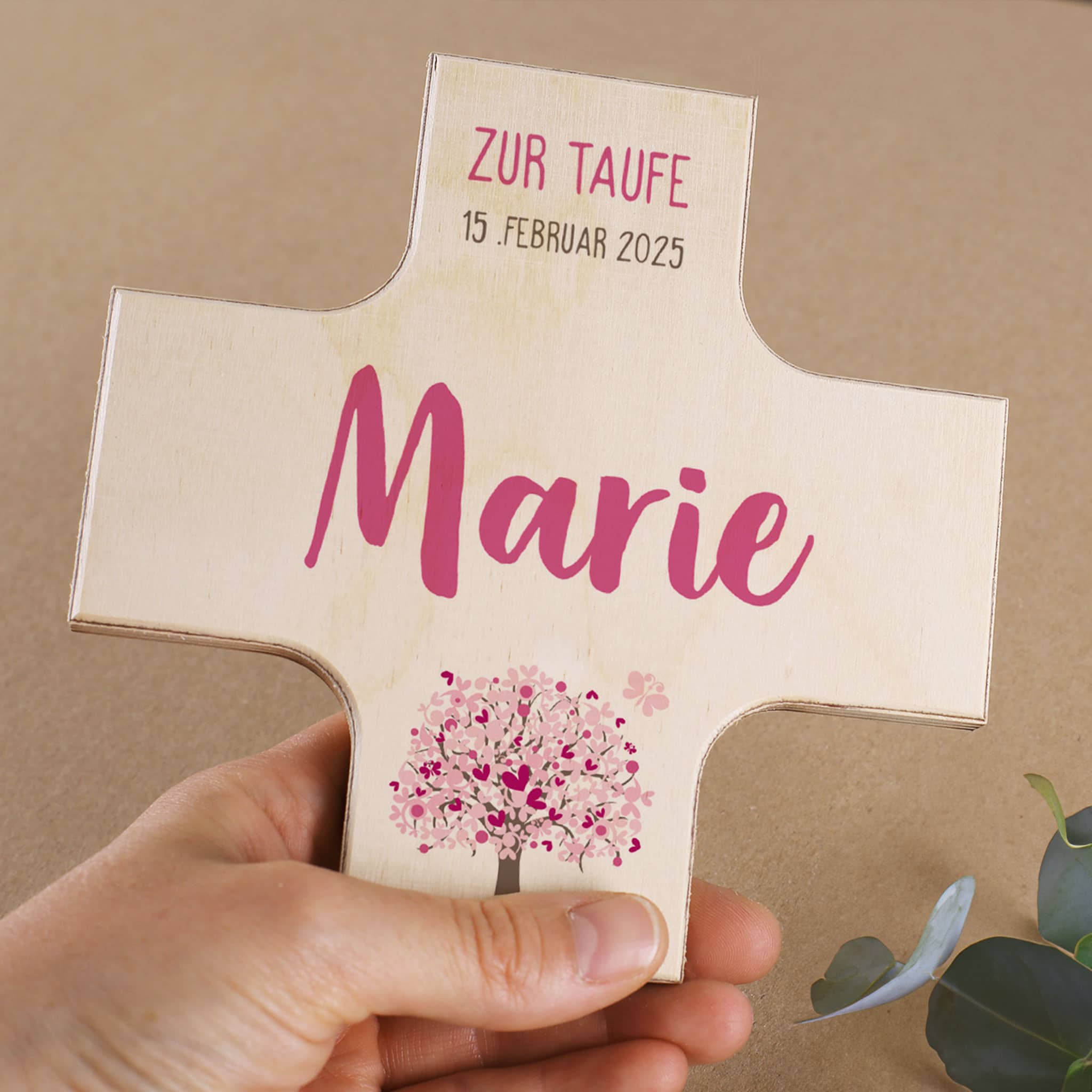 Holzkreuze - Lebensbaum in drei verschiedenen Farben – Bild 5