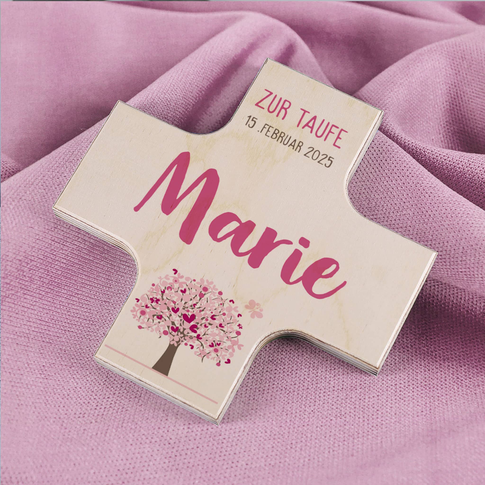 Holzkreuze - Lebensbaum in drei verschiedenen Farben – Bild 4