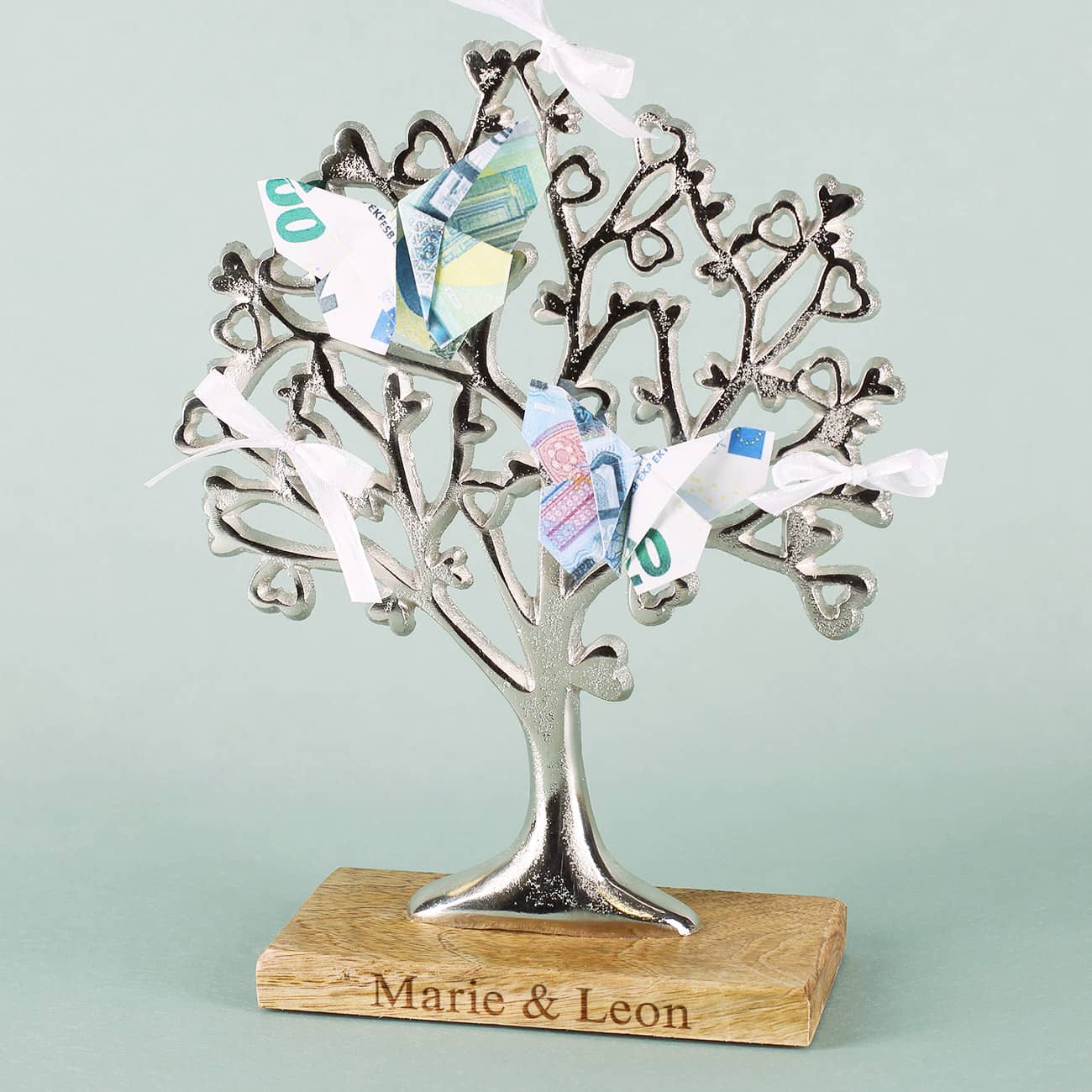 Skulptur - Liebesbaum - mit Wunschgravur als Geldgeschenk oder Dekoration