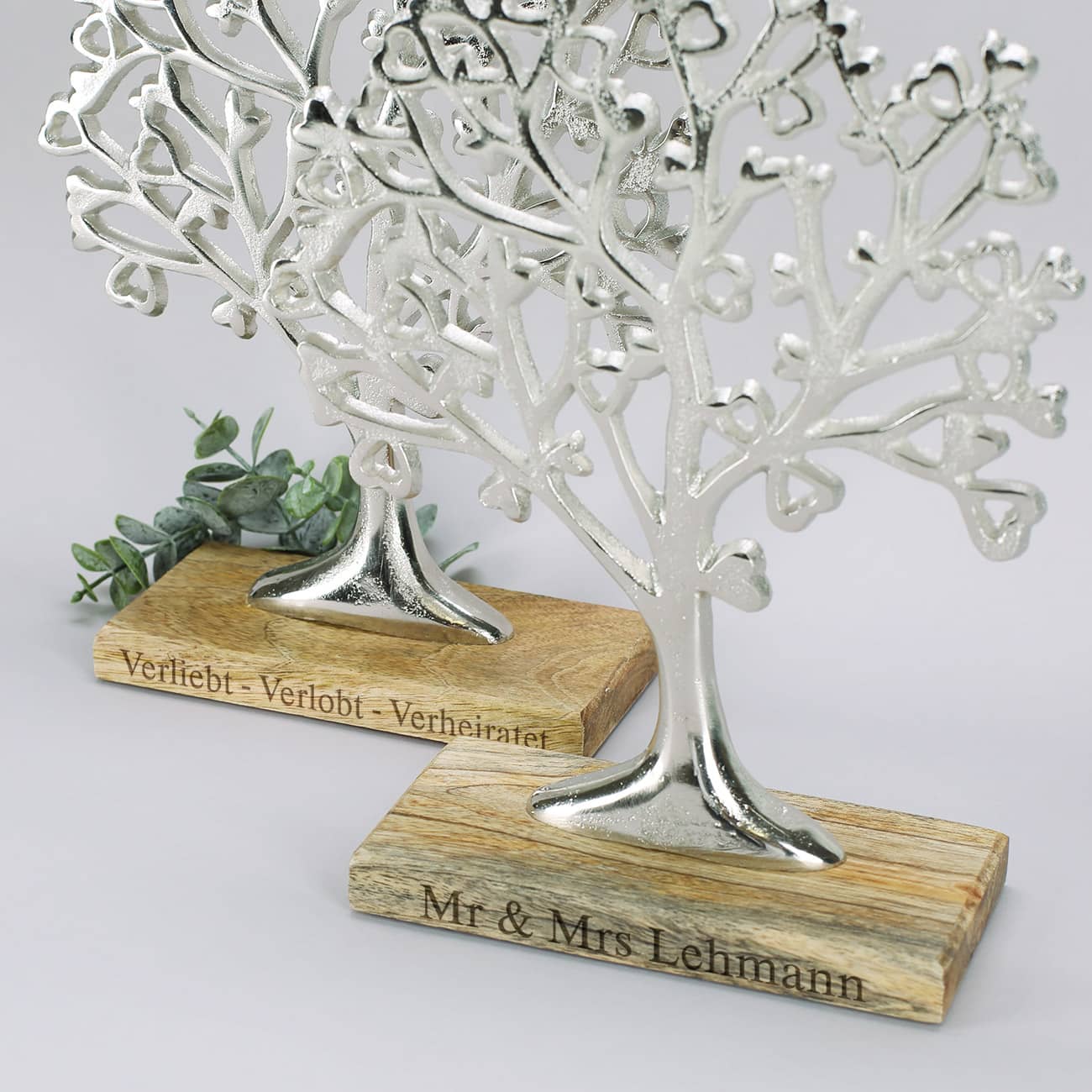 Skulptur - Liebesbaum - mit Wunschgravur als Geldgeschenk oder Dekoration – Bild 2