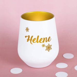 Winterliches Windlicht mit individueller Namensgravur